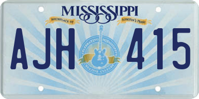 MS license plate AJH415