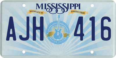 MS license plate AJH416