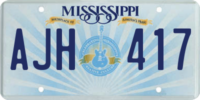 MS license plate AJH417