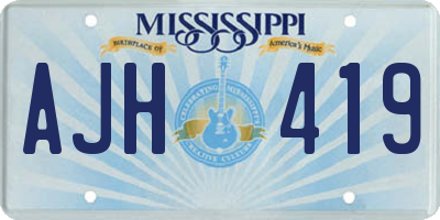 MS license plate AJH419