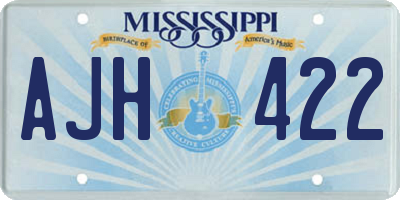 MS license plate AJH422