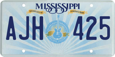 MS license plate AJH425