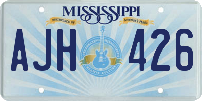 MS license plate AJH426