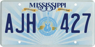 MS license plate AJH427
