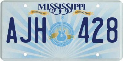 MS license plate AJH428
