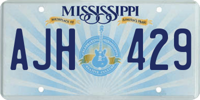 MS license plate AJH429