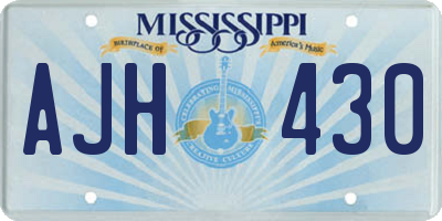 MS license plate AJH430