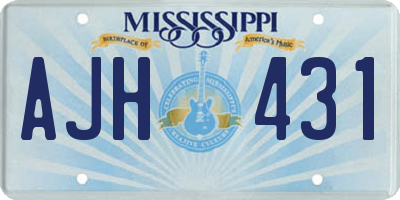 MS license plate AJH431