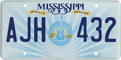MS license plate AJH432