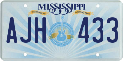 MS license plate AJH433