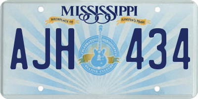 MS license plate AJH434
