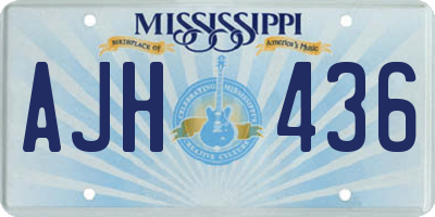 MS license plate AJH436