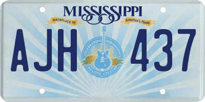 MS license plate AJH437