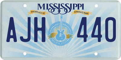 MS license plate AJH440