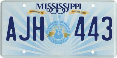 MS license plate AJH443