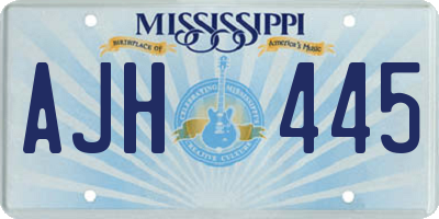 MS license plate AJH445