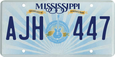 MS license plate AJH447