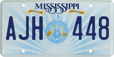 MS license plate AJH448