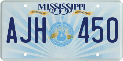 MS license plate AJH450
