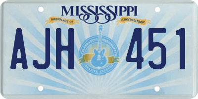 MS license plate AJH451