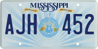 MS license plate AJH452
