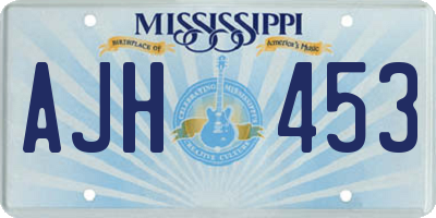 MS license plate AJH453