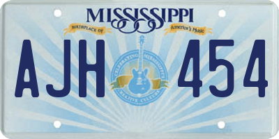 MS license plate AJH454