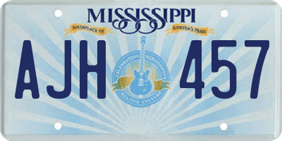 MS license plate AJH457