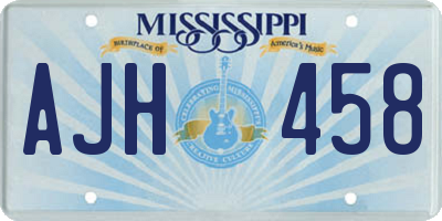 MS license plate AJH458