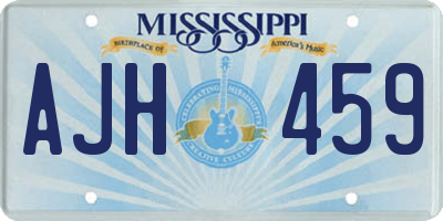 MS license plate AJH459