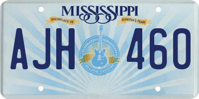 MS license plate AJH460