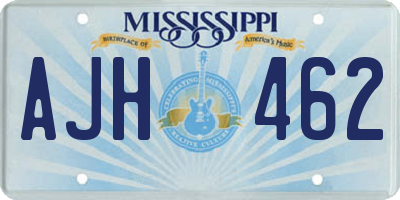 MS license plate AJH462