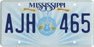 MS license plate AJH465