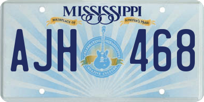 MS license plate AJH468