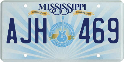 MS license plate AJH469