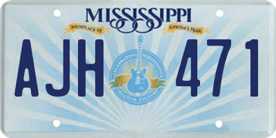 MS license plate AJH471