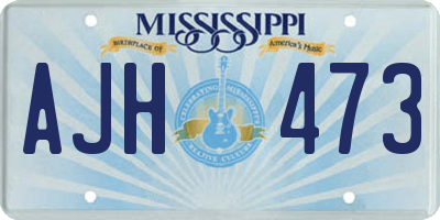 MS license plate AJH473