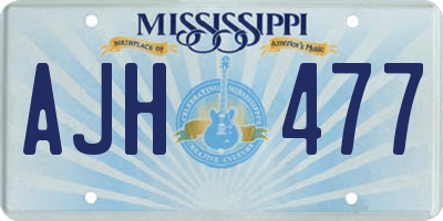 MS license plate AJH477
