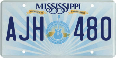 MS license plate AJH480