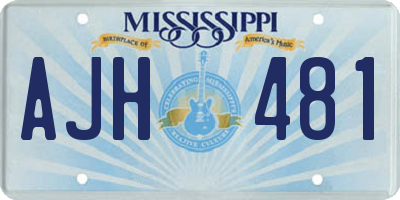 MS license plate AJH481