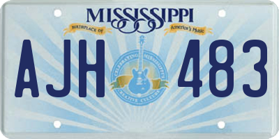 MS license plate AJH483