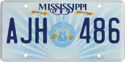 MS license plate AJH486