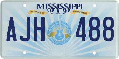 MS license plate AJH488