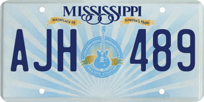 MS license plate AJH489