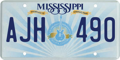 MS license plate AJH490