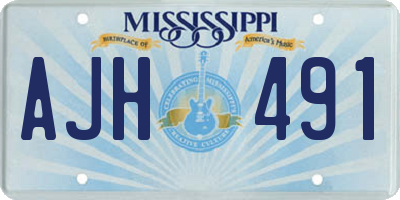 MS license plate AJH491