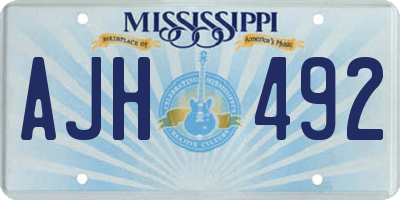 MS license plate AJH492