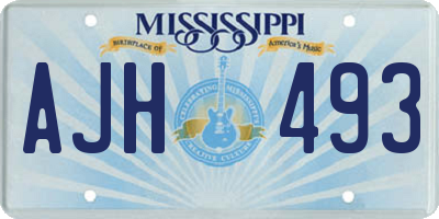 MS license plate AJH493