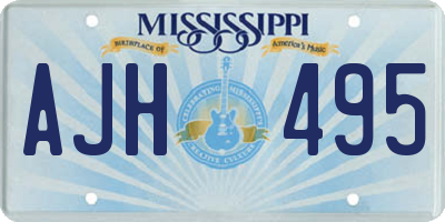 MS license plate AJH495