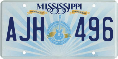 MS license plate AJH496